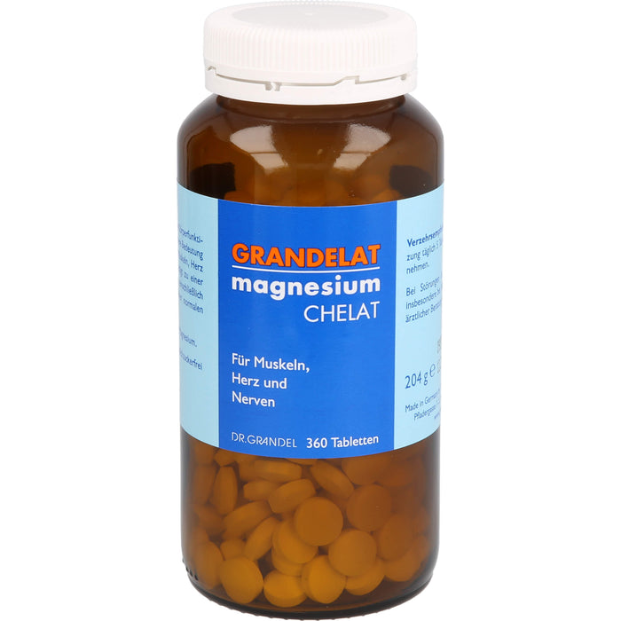 Grandelat Magnesium Chelat Tabletten für Muskeln, Herz und Nerven, 360 pcs. Tablets