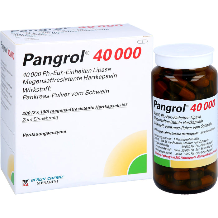 Pangrol 40000 Kapseln Verdauungsenzyme, 200 pc Capsules