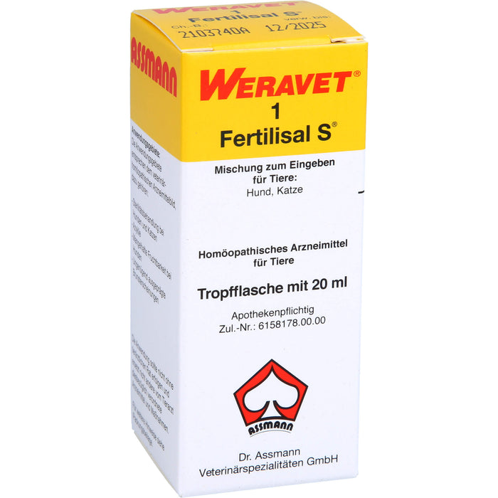 Weravet 1 Fertilisal S Mischung für Tiere, 20 ml Lösung