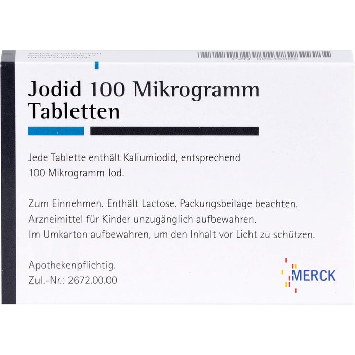 MERCK Jodid 100 Mikrogramm Tabletten, 100 pc Tablettes