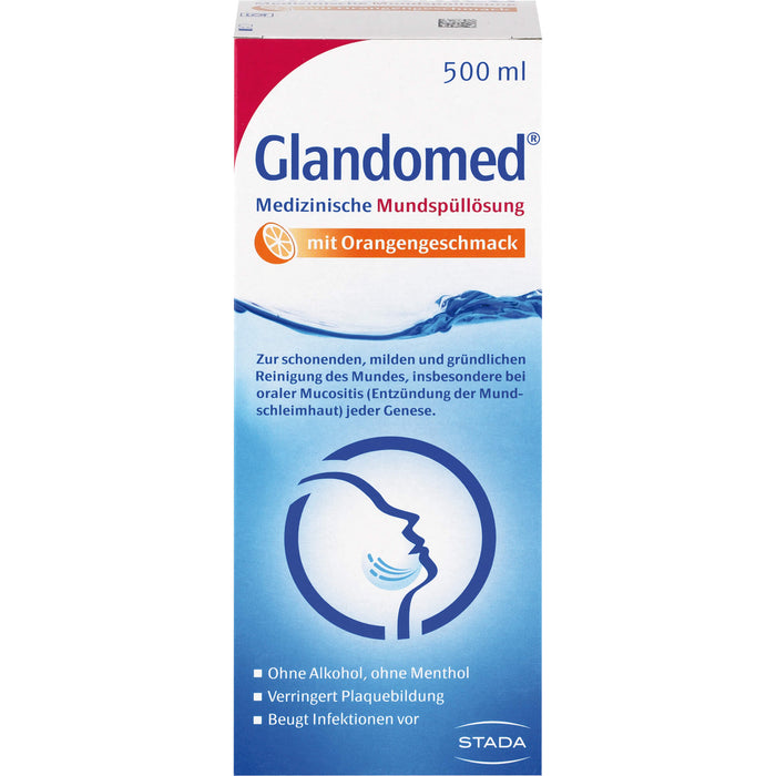 Glandomed medizinische Mundspüllösung mit Orangengeschmack, 500 ml Solution