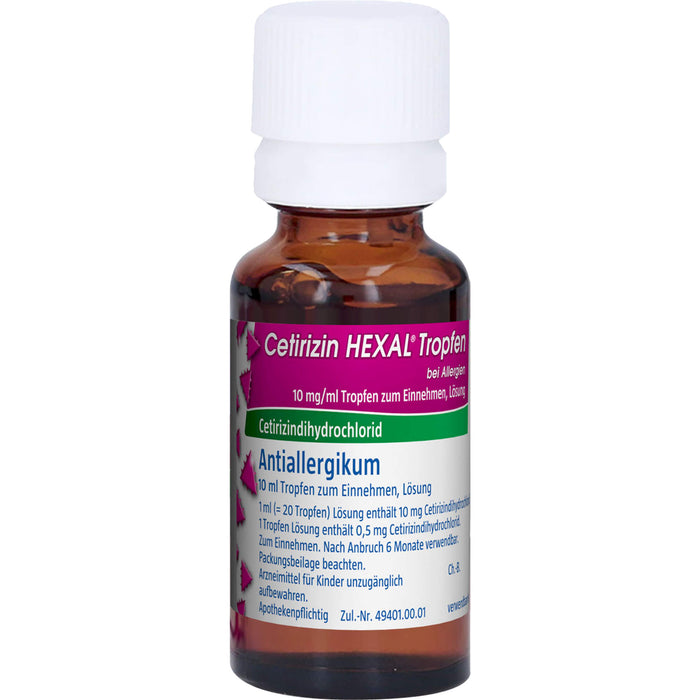 Cetirizin HEXAL Tropfen bei Allergien, 10 ml Solution