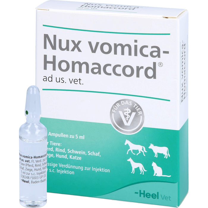 Nux vomica-Homaccord ad us. vet. für Tiere Ampullen, 5 St. Ampullen