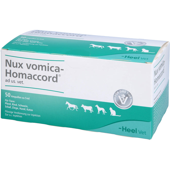 Nux vomica-Homaccord ad us.vet. flüssige Verdünnung für Pferd, Rind , Schwein, Ziege, Hund und Katze, 50 pcs. Ampoules