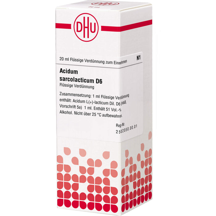 DHU Acidum sarcolacticum D6 Dilution, 20 ml Lösung