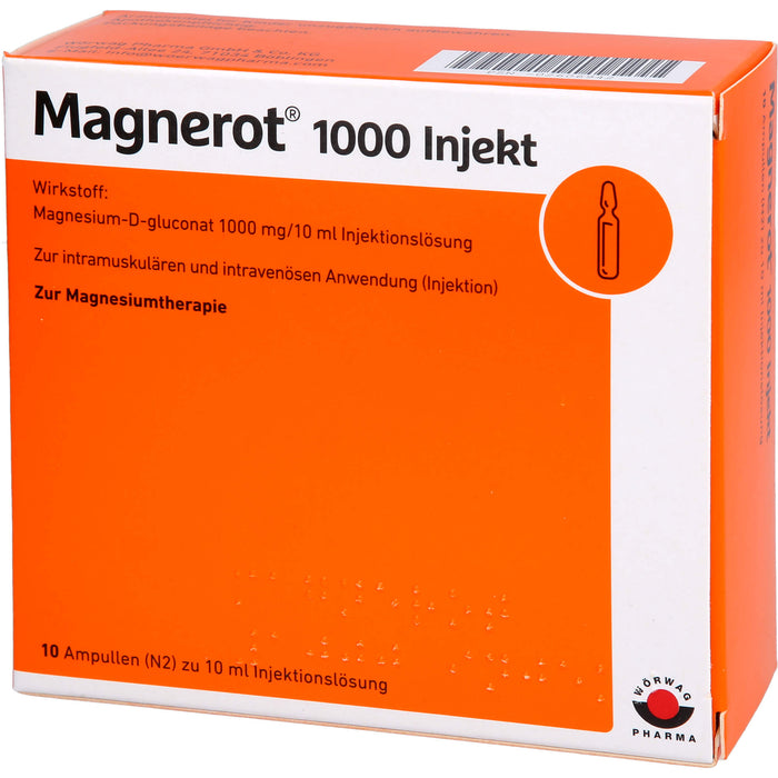 Magnerot 1000 Injekt zur intramuskulären und intravenösen Anwendung, 10 ml Solution