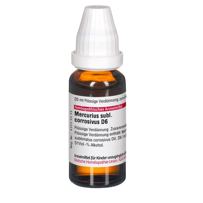 Mercurius sublimatus corrosivus D6 DHU Dilution, 20 ml Lösung