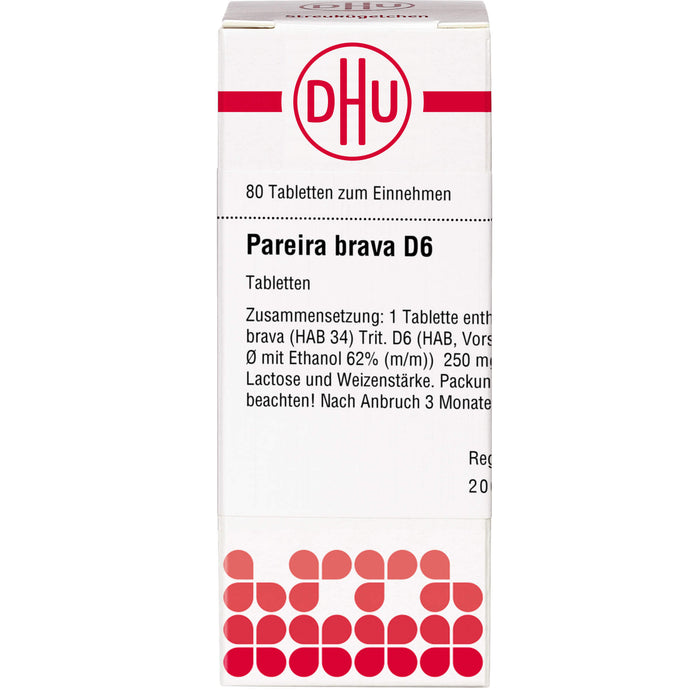 DHU Pareira brava D6 Tabletten, 80 pcs. Tablets