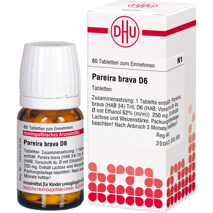 DHU Pareira brava D6 Tabletten, 80 St. Tabletten