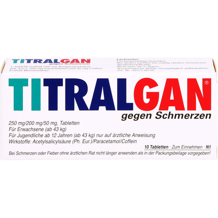 TITRALGAN gegen Schmerzen Tabletten, 10 pcs. Tablets