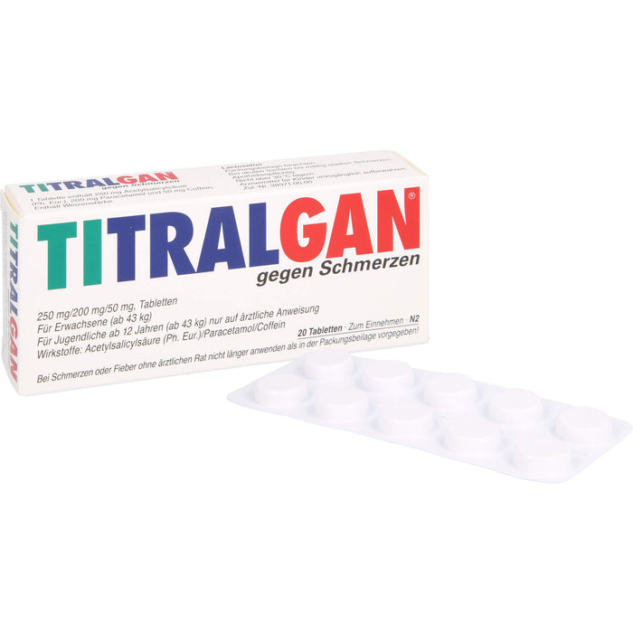 TITRALGAN gegen Schmerzen Tabletten, 20 pc Tablettes