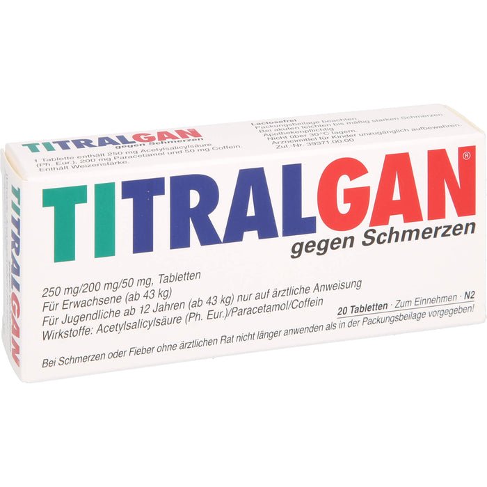 TITRALGAN gegen Schmerzen Tabletten, 20 pcs. Tablets