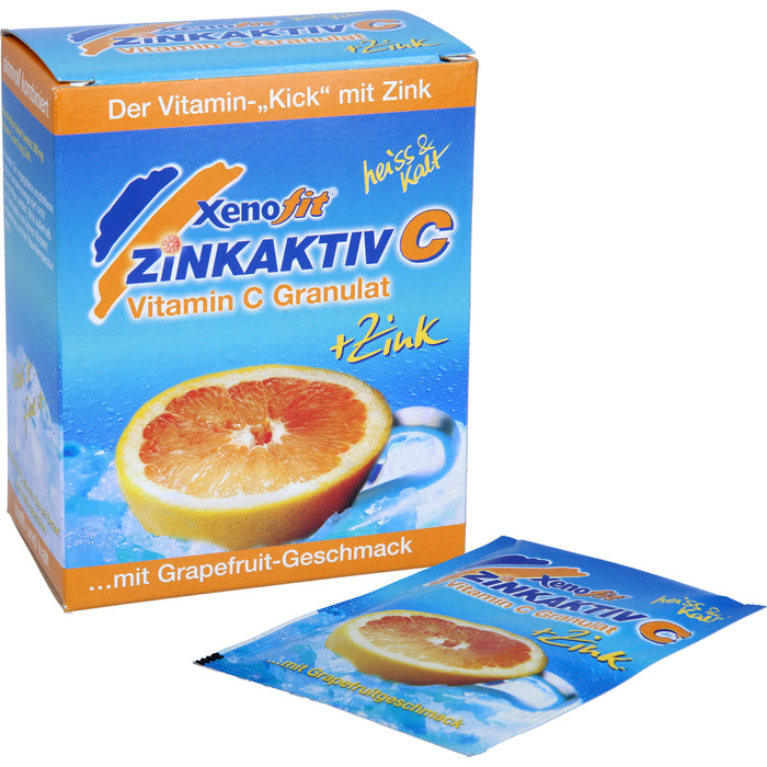 Xenofit Zinkaktiv C Vitamin C Granulat + Zink mit Grapefruit-Geschmack, 10 St. Beutel