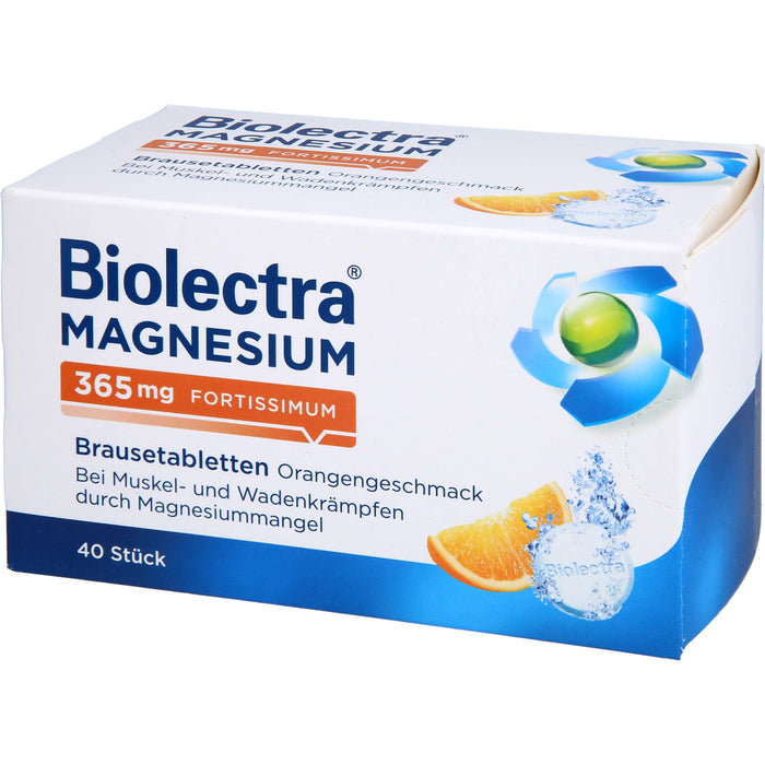 Biolectra Magnesium 365 mg fortissimum Brausetabletten Orangengeschmack, 40 pcs. Tablets