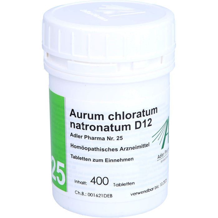 Adler Pharma Aurum chloratum natronatum D12  Biochemie nach Dr. Schüßler Nr. 25 Tabletten, 400 pc Tablettes