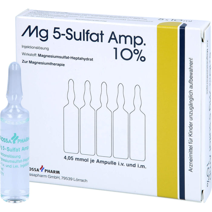 Mg 5-Sulfat Amp. 10% Injektionslösung zur Magnesiumtherapie, 5 pcs. Ampoules