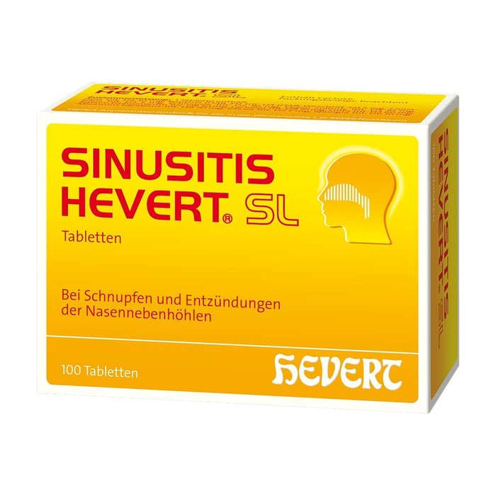 Sinusitis Hevert SL bei Schnupfen und Entzündungen der Nasennebenhöhlen, 100 St. Tabletten