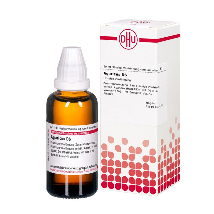 DHU Agaricus D6 Dilution, 50 ml Lösung