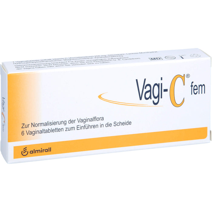 Vagi-C fem Vaginaltabletten zur Normalisierung der Scheidenflora, 6 pc Tablettes