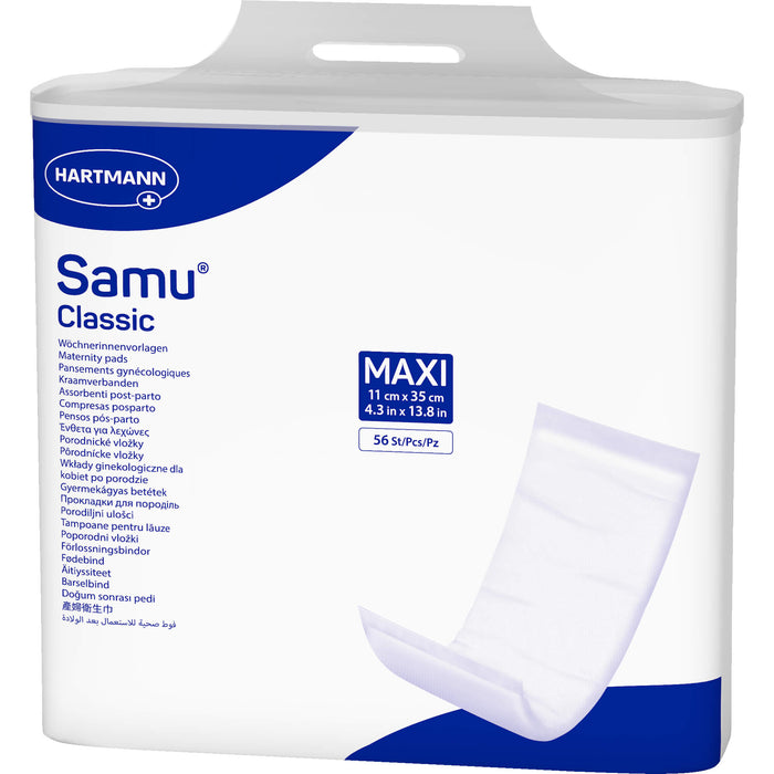 HARTMANN Samu Wöchnerinnenvorlagen Classic maxi 11 x 35 cm, 56 pc Modèles