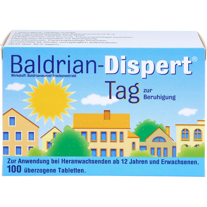 Baldrian-Dispert Tag überzogene Tabletten zur Beruhigung, 100 pc Tablettes