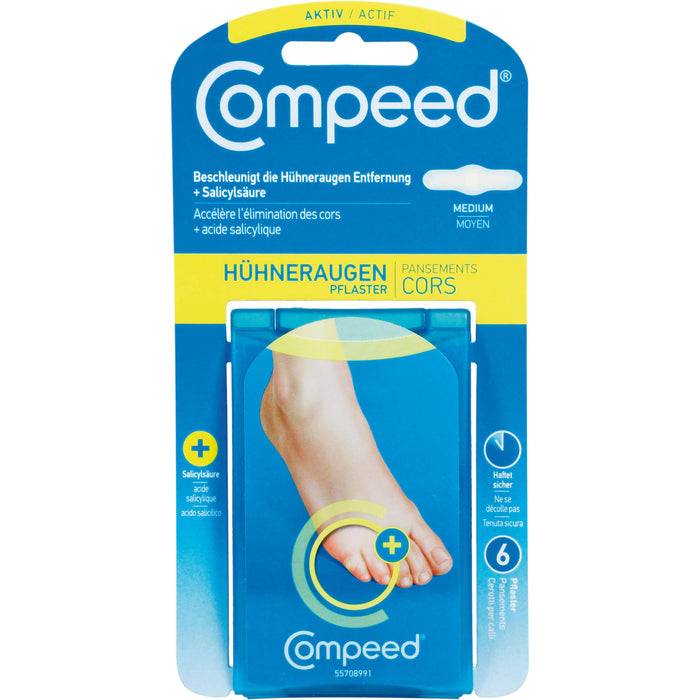 Compeed Hühneraugenpflaster + Salicylsäure medium, 6 St. Pflaster