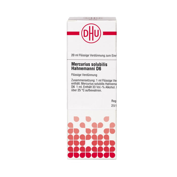 DHU Mercurius solubilis Hahnemanni D6 Dilution, 20 ml Lösung