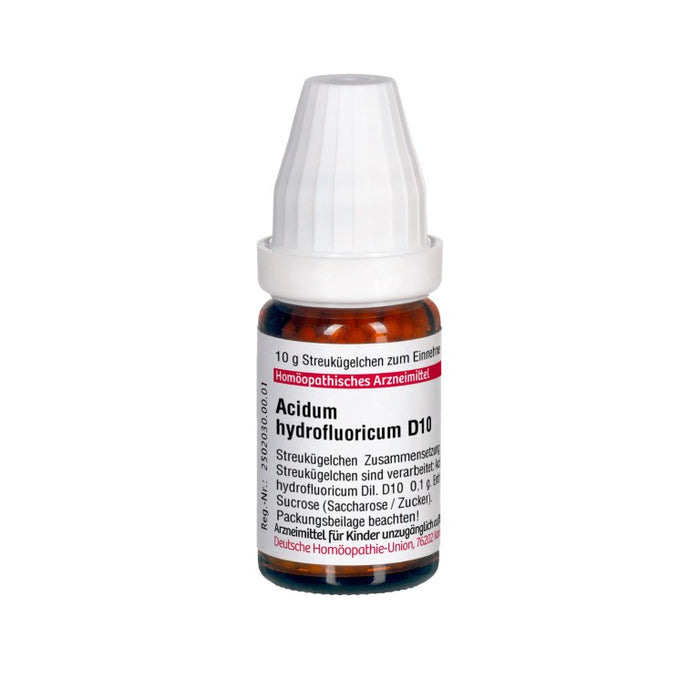 DHU Acidum hydrofluoricum D10 Streukügelchen, 10 g Globules