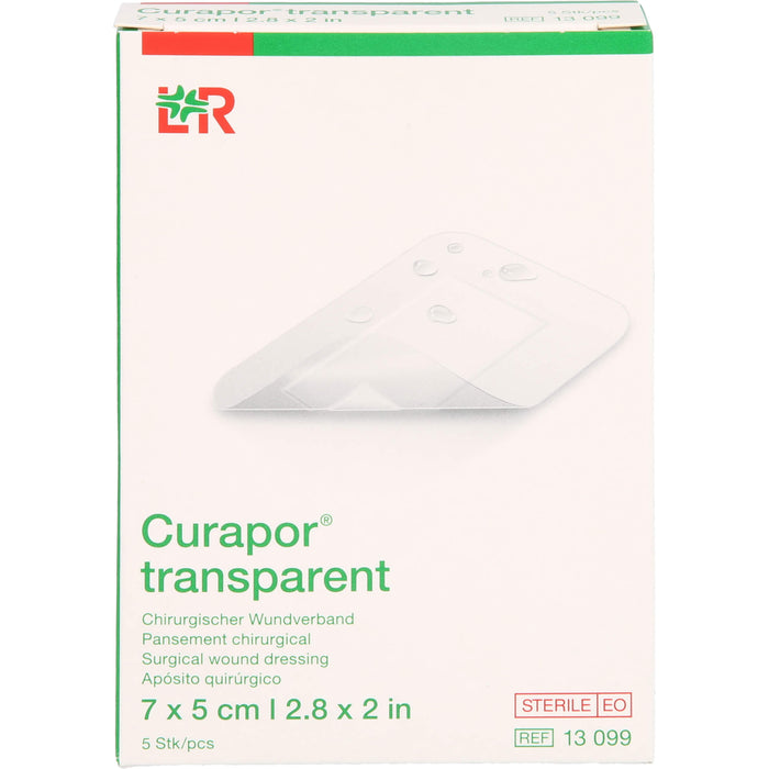 Curapor transparent steril 7 x 5 cm Chirurgischer Wundverband, 5 pc Pansement