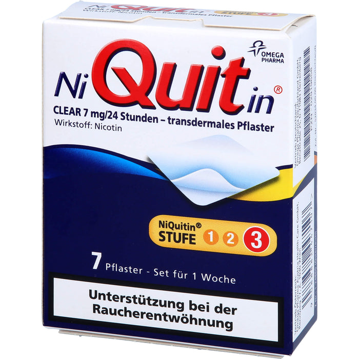 NiQuitin CLEAR 7 mg/24 Stunden - transdermales Pflaster, 7 pcs. Patch