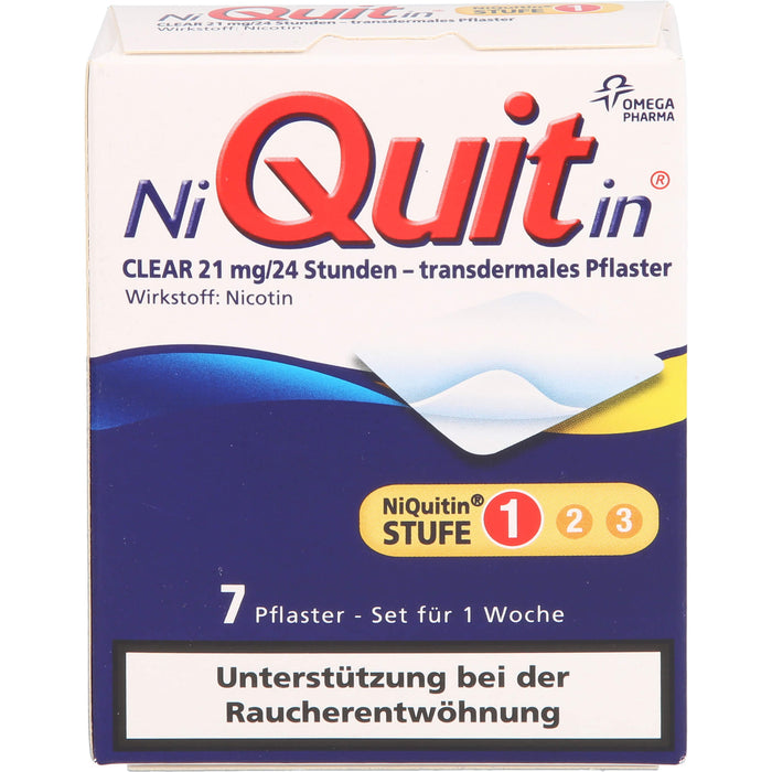 NiQuitin CLEAR 21 mg/24 Stunden - transdermales Pflaster, 7 pcs. Patch