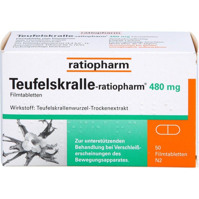 Teufelskralle-ratiopharm 480 mg Filmtabletten, 50 pcs. Tablets