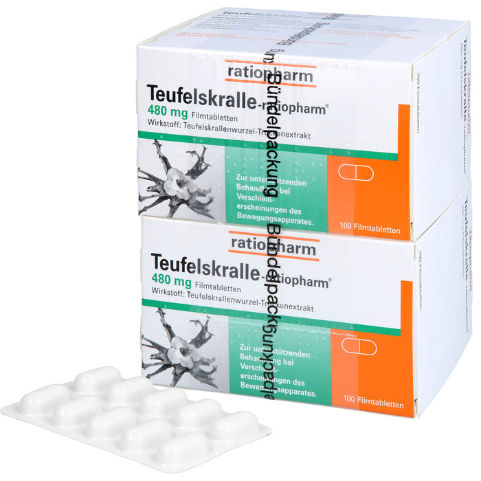 Teufelskralle-ratiopharm Filmtabletten bei Verschleißerscheinungen des Bewegungsapparates, 200 St. Tabletten