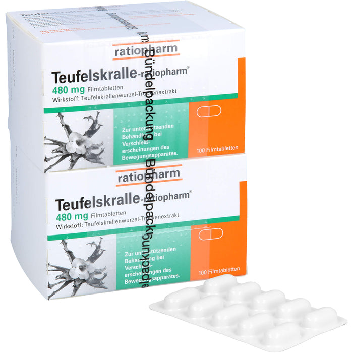 Teufelskralle-ratiopharm Filmtabletten bei Verschleißerscheinungen des Bewegungsapparates, 200 pcs. Tablets