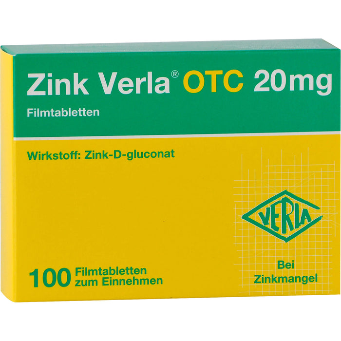 Zink Verla OTC 20 mg Filmtabletten, 100 St. Tabletten