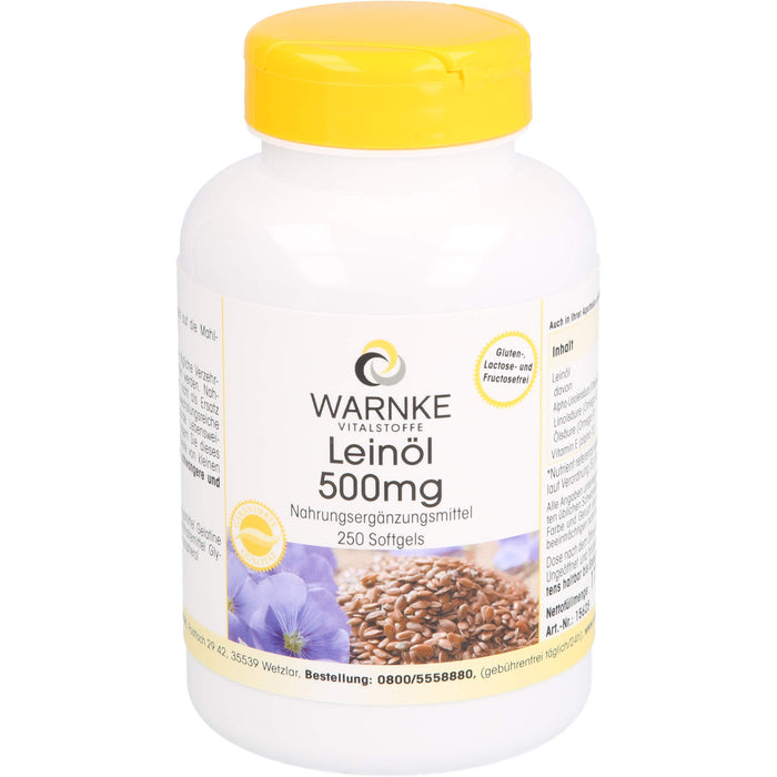 WARNKE Leinöl 500 mg Softgels, 250 pcs. Capsules