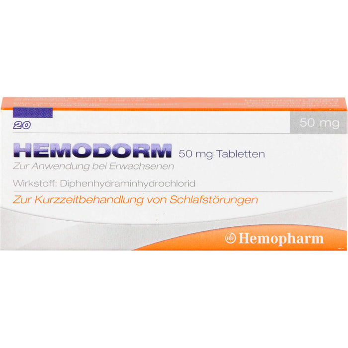 HEMODORM 50 mg Tabletten bei Schlafstörungen, 20 pcs. Tablets