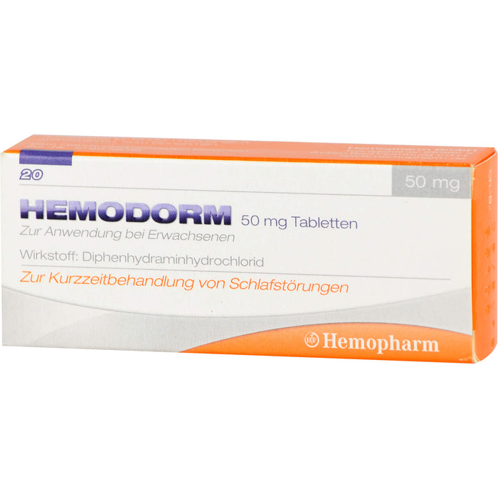 HEMODORM 50 mg Tabletten bei Schlafstörungen, 20 pcs. Tablets