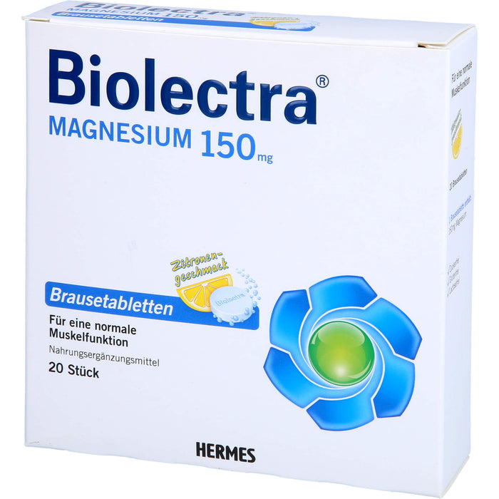 Biolectra Magnesium 150 mg Brausetabletten Zitronengeschmack, 20 pcs. Tablets