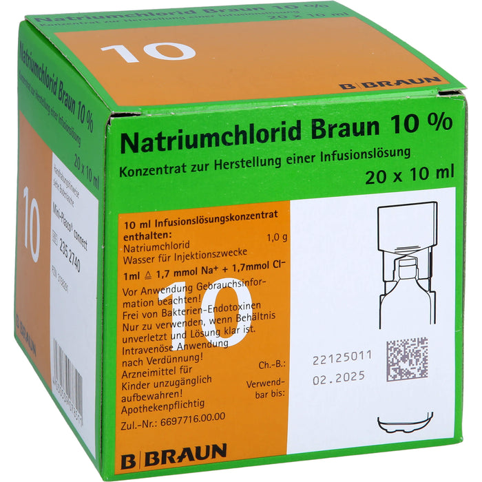 B. BRAUN Natriumchlorid 10% Konzentrat zur Herstellung einer Infusion, 200 ml Solution