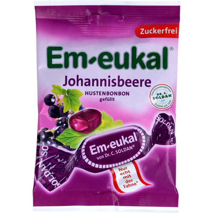 Em-eukal Johannisbeere Hustenbonbons gefüllt zuckerfrei, 75 g Bonbons