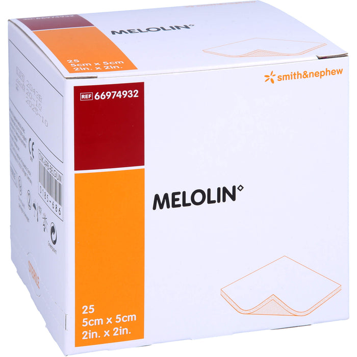 MELOLIN 5X5 WUNDAUFLAGE STERIL, 25 pcs. Compresses