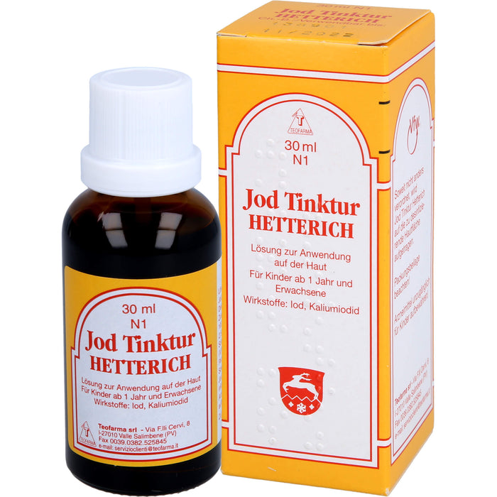 Jodtinktur Hetterich zur Haut- und Wunddesinfektion, 30 ml Solution