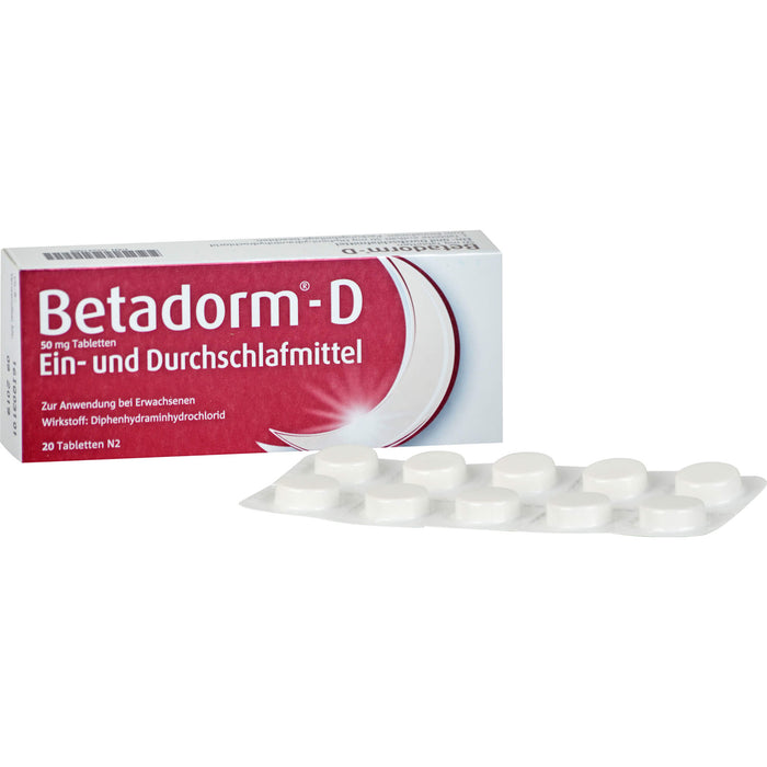 Betadorm-D 50 mg Tabletten Ein-und Durchschlafmittel, 20 pc Tablettes