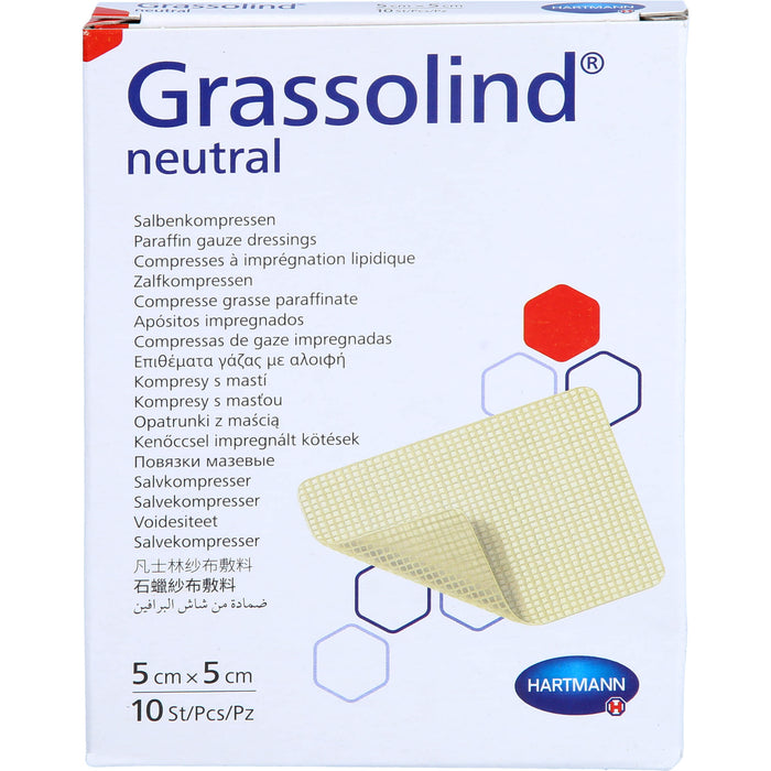 GRASSOLIND Salbenkompressen steril 5 X 5 cm, 10 pc Compresses