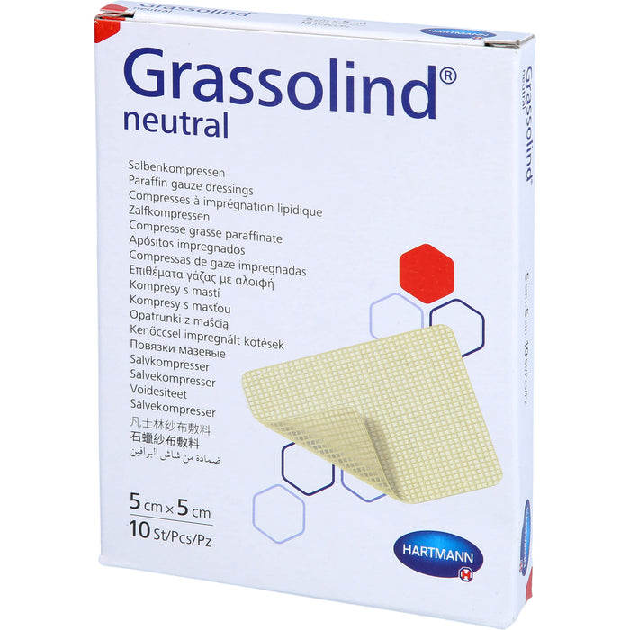 GRASSOLIND Salbenkompressen steril 5 X 5 cm, 10 pc Compresses