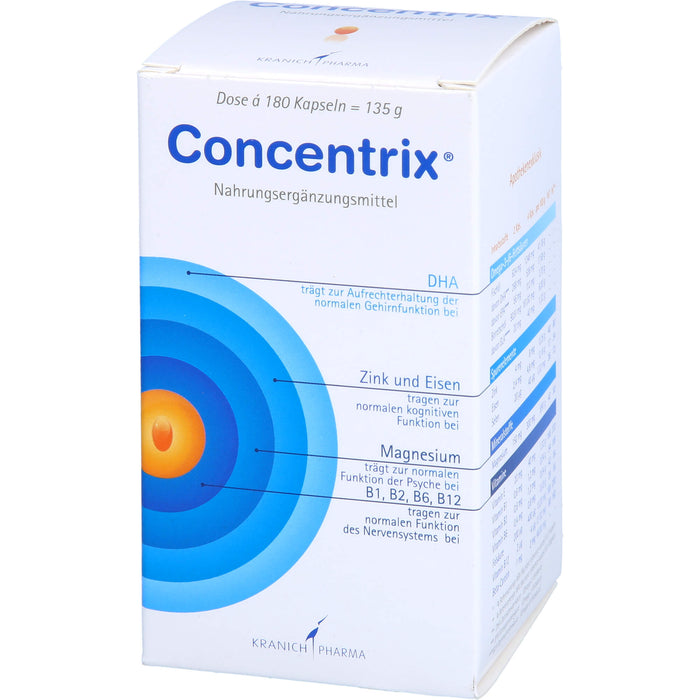 Concentrix Kapseln für Konzentration und Aufmerksamkeit, 180 pc Capsules