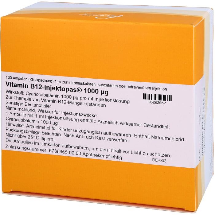 Vitamin B12-Injektopas 1000 µg, 100X1 ml ILO