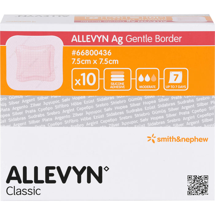 ALLEVYN Ag Gentle Border 7,5x7,5cm S & N, 10 St VER