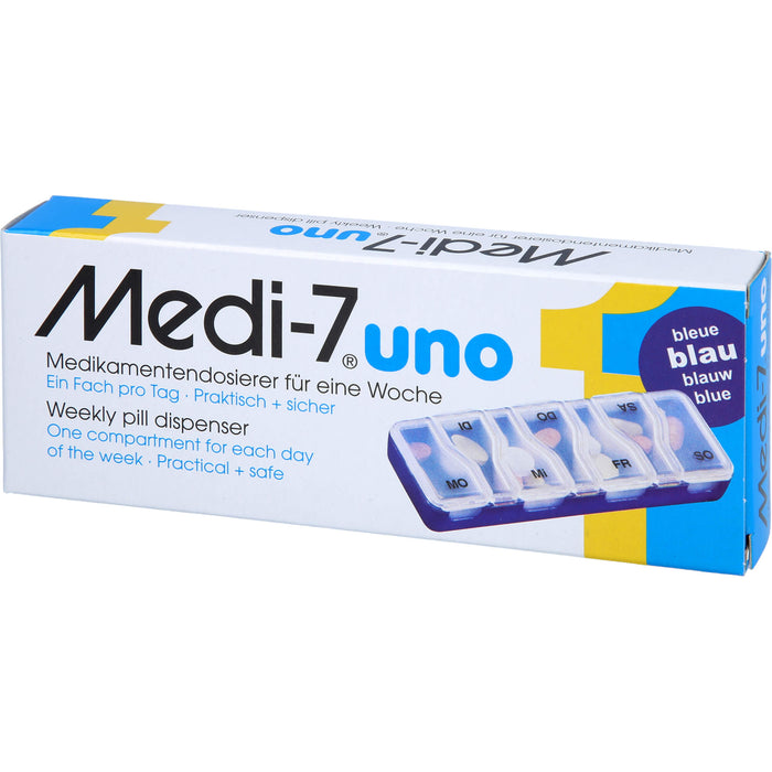 Medi-7 uno Medikamentendosierer für eine Woche blau, 1 pcs. Box